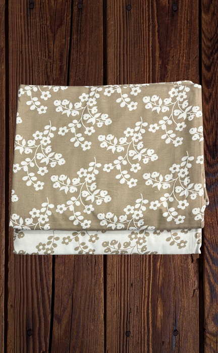 Blanket | Dohar. Beige/White Floral, soft & Cozy. Two Pc Single bed | Laces and Frills