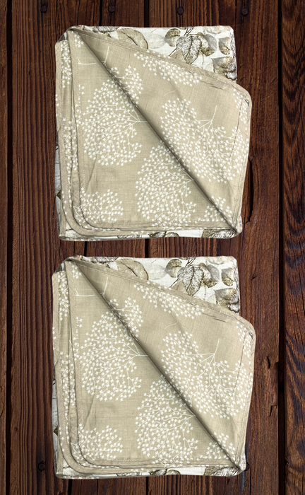 Blanket | Dohar. Beige/Grey Garden, soft & Cozy. Two Pc Single bed | Laces and Frills