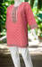 Peach/Pink Manga Motif Jaipur Cotton Short Kurti. Pure Versatile Cotton. | Laces and Frills