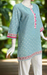 Light Sea Green Tiny Flora Jaipur Cotton Short Kurti. Pure Versatile Cotton. | Laces and Frills