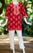 Red Floral Jaipur Cotton Short Kurti. Pure Versatile Cotton. | Laces and Frills