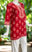 Red Floral Jaipur Cotton Short Kurti. Pure Versatile Cotton. | Laces and Frills