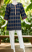 Navy Blue Motif Jaipur Cotton Short Kurti. Pure Versatile Cotton. | Laces and Frills