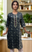 Navy Blue Garden Jaipuri Cotton Kurti. Pure Versatile Cotton. | Laces and Frills