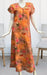 Orange/Pink Floral Garden Chiffon Nighty. Delicate Chiffon | Laces and Frills - Laces and Frills