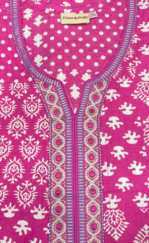 Pink Jaipura Pure Cotton Nighty. Pure Durable Cotton | Laces and Frills - Laces and Frills