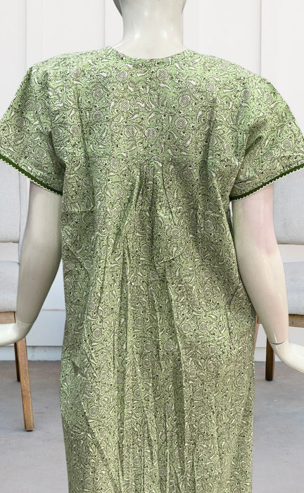 Green Garden Pure Cotton Feeding Nighty . Pure Durable Cotton | Laces and Frills - Laces and Frills