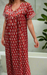 Red Tiny Floral Pure Cotton Nighty. Pure Durable Cotton | Laces and Frills