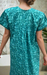 Teal Green Garden Pure Cotton Nighty. Pure Durable Cotton | Laces and Frills