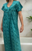 Teal Green Garden Pure Cotton Nighty. Pure Durable Cotton | Laces and Frills