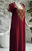 Maroon Embroidery Soft Cotton Nighty. Soft Breathable Fabric | Laces and Frills