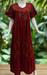 Maroon Flora Rayon Nighty. Flowy Rayon Fabric | Laces and Frills