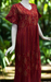 Maroon Flora Rayon Nighty. Flowy Rayon Fabric | Laces and Frills