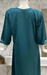 Teal Blue Embroidery Soft Cotton Long Sleeves Nighty. Soft Breathable Fabric | Laces and Frills