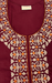 Maroon Embroidery Soft Cotton Nighty. Soft Breathable Fabric | Laces and Frills