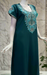 Teal Blue Embroidery Soft Cotton Nighty. Soft Breathable Fabric | Laces and Frills