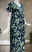 Pista Green/Navy Blue Leafy Rayon Nighty. Flowy Rayon Fabric | Laces and Frills