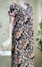 Beige/Blue Floral Rayon Nighty. Flowy Rayon Fabric | Laces and Frills