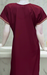 Maroon Embroidery Soft Cotton Nighty. Soft Breathable Fabric | Laces and Frills