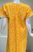 Yellow Leafy Full Open Pure Cotton Nighty. Pure Durable Cotton | Laces and Frills