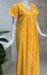 Yellow Leafy Full Open Pure Cotton Nighty. Pure Durable Cotton | Laces and Frills