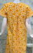 Yellow Batik Flora Full Open Pure Cotton Nighty. Pure Durable Cotton | Laces and Frills