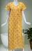 Yellow Batik Flora Full Open Pure Cotton Nighty. Pure Durable Cotton | Laces and Frills