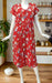 Red Floral Soft Cotton Maternity Nursing Nighty. Soft Breathable Fabric | Laces and Frills