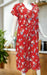 Red Floral Soft Cotton Maternity Nursing Nighty. Soft Breathable Fabric | Laces and Frills